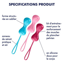 Satisfyer Kit de 3 boules de geisha - 3.4 cm
